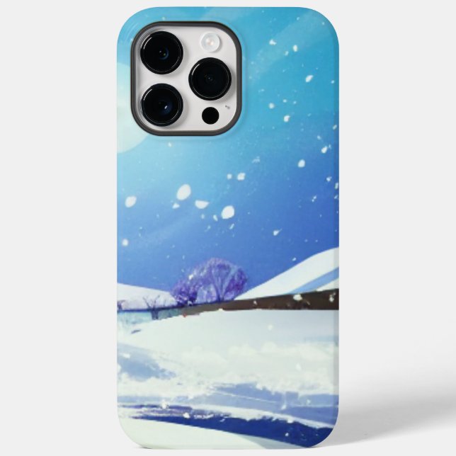 Winter Landscape with Bright Full Moon Case-Mate iPhone Case (Back)