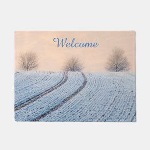 Winter Landscape with Hoarfrost Personalised Entry Doormat
