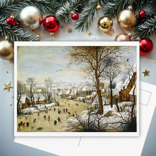 Winter Landscape with Ice skaters Postcard