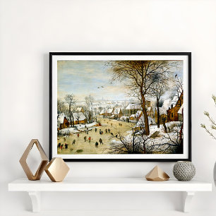 Winter Landscape with Ice skaters Poster