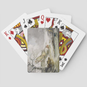 Winter Landscape with Men Snowballing an Old Woman Playing Cards