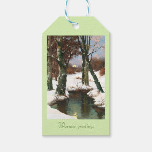 Winter Landscape With Rising Moon Gift Tags