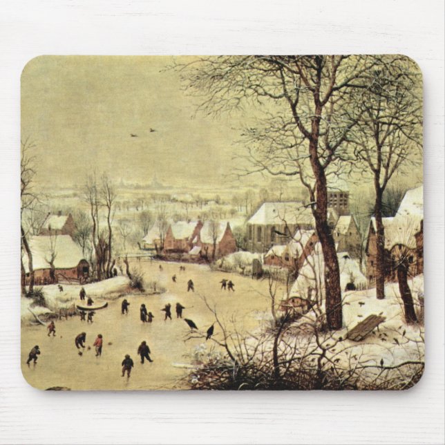 Winter landscape with skaters by Pieter Bruegel Mouse Pad (Front)