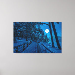Winter landscape with snow covered pine forest canvas print