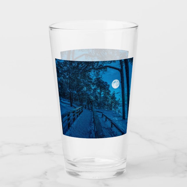 Winter landscape with snow covered pine forest glass (Front)