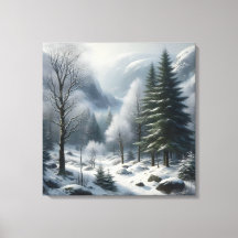 Winter Landscape with Trees and Snow