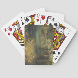 Winter Landscape With Villagers Gathering Wood Playing Cards