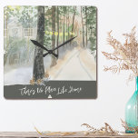 Winter Landscape Woodland Path No Place Like Home<br><div class="desc">Winter Landscape kitchen towel,  lettered with "There's No Place Like Home" in trendy script typography. This rustic country design has a watercolor scene of a tree-lined woodland path with warm glowing lanterns and a country cabin.</div>