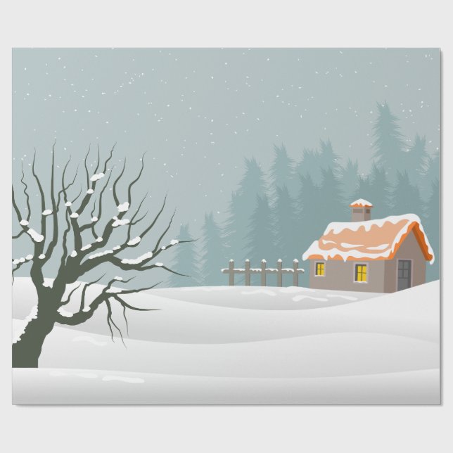 Winter Landscape Wrapping Paper (Flat)