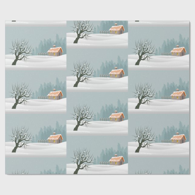 Winter Landscape Wrapping Paper (Flat)