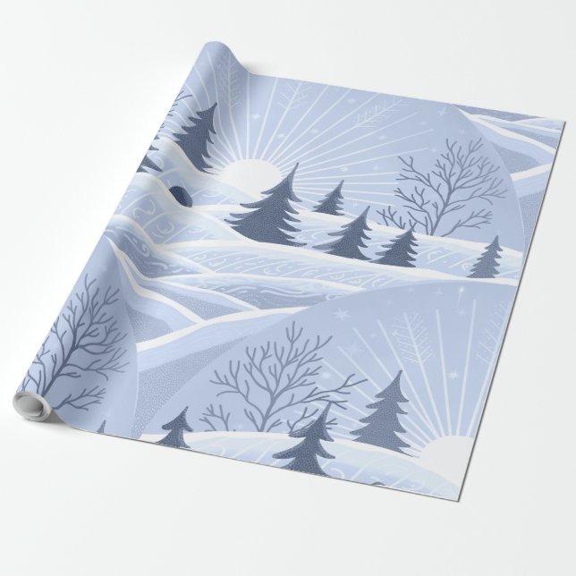 Winter landscape wrapping paper (Unrolled)
