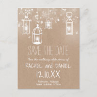 Winter lanterns kraft save the date