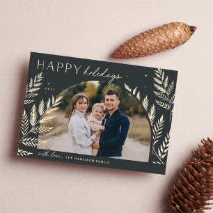 Winter Laurel   Happy Holidays Photo Card