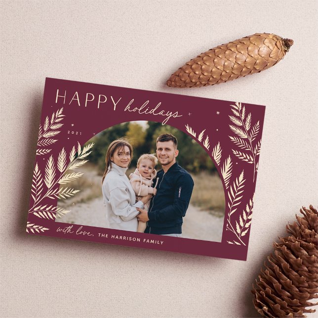Winter Laurel | Happy Holidays Photo Card (Creator Uploaded)