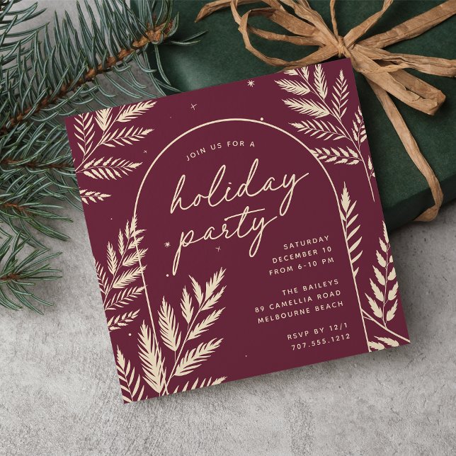Winter Laurel Holiday Party Invitation (Creator Uploaded)