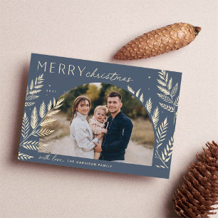 Winter Laurel Merry Christmas Photo Holiday Card