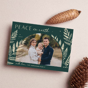 Winter Laurel   Peace on Earth Photo Holiday Card