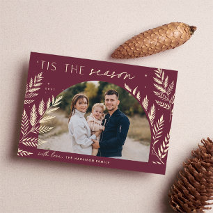 Winter Laurel   Tis the Season Photo Holiday Card