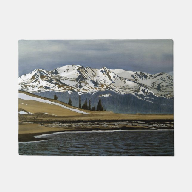 Winter Leadville Colorado Mountain Landscape Doormat (Front)