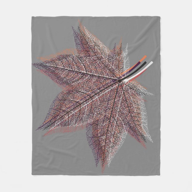 Winter Leaf Fleece Blanket (Front)