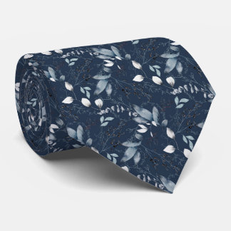 Winter Leaves Botanical Tie