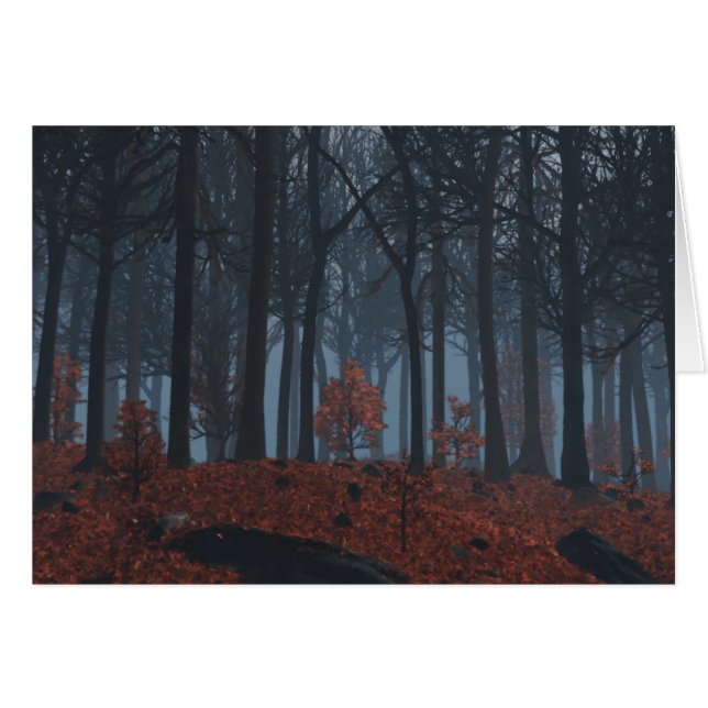 Winter Leaves Card (Front Horizontal)