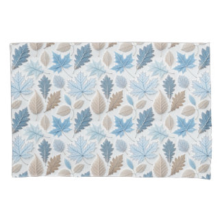 winter leaves coated in delicate frost pillowcase