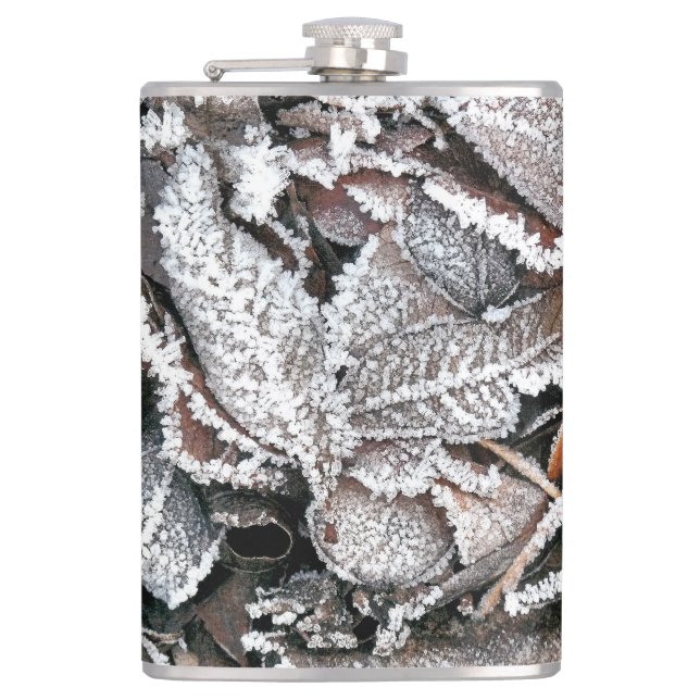 WINTER LEAVES HIP FLASK (Front)