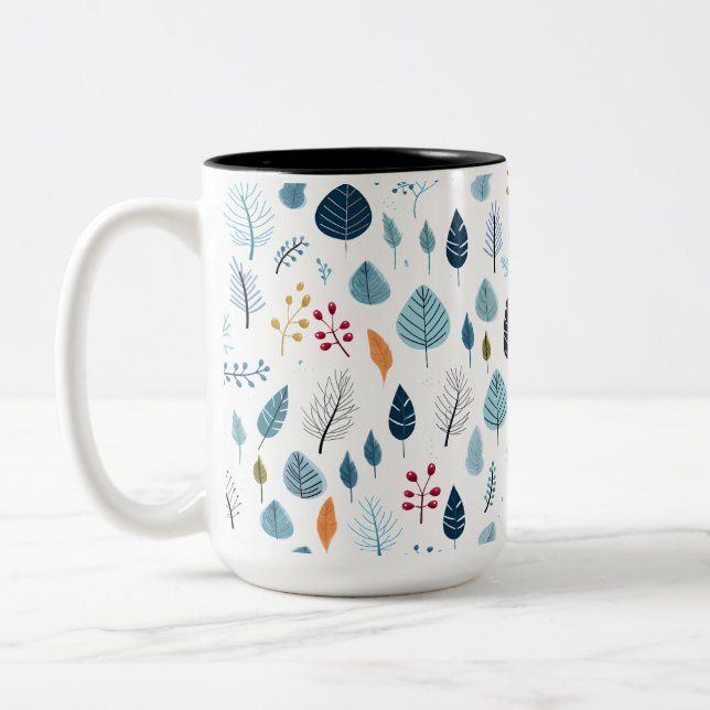 Winter Leaves Pattern On Your Mug (Left)