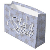 Winter Let It Snow Snowflake Large Gift Bag (Back Angled)