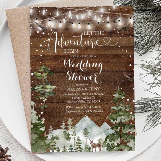 Winter Let the adventure begin Wedding Shower Invitation (Creator Uploaded)