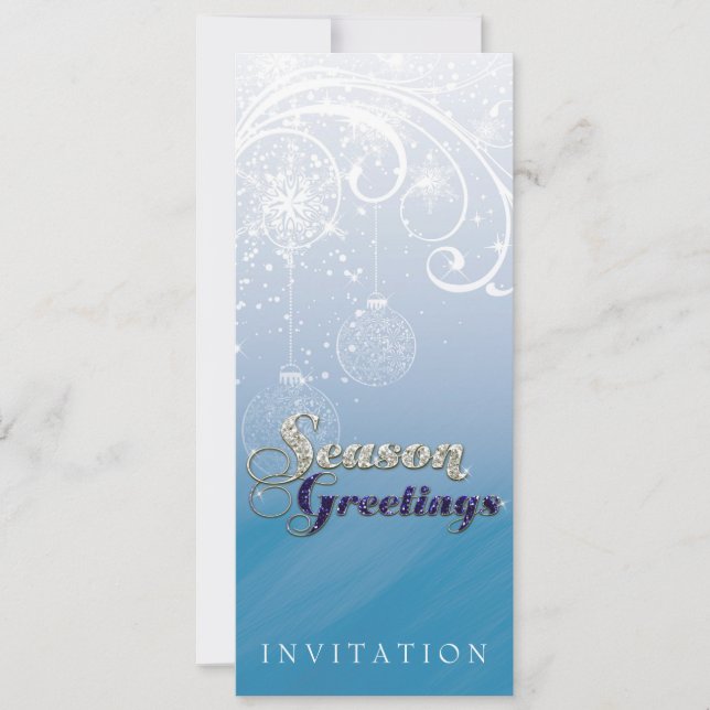 Winter Light Sparkle Holiday Party Invitation (Front)