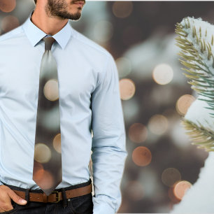 Winter lights: abstract brown orange pattern tie