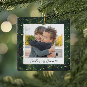 Winter Lights Double Sided Personalised Photo Ceramic Ornament
