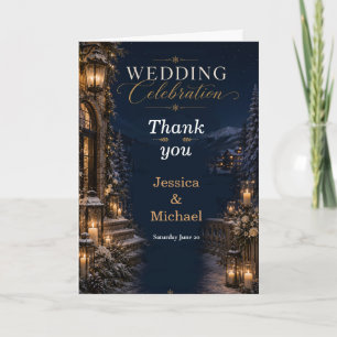 Winter Lodge Wedding Thank you Card