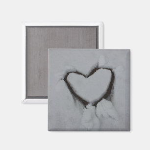 Winter Love - Heart in Snow Magnet