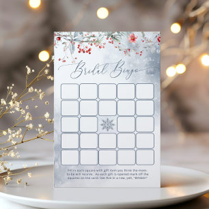 Winter Love in snow bridal shower bingo game