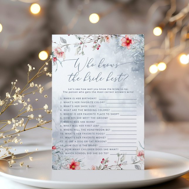 Winter Love in snow Who knows the bride best game (Creator Uploaded)