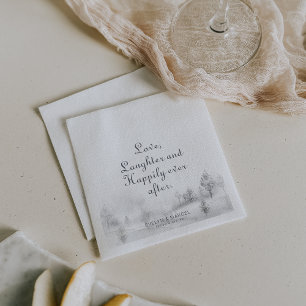 Winter Love Laughter and Happily Ever After  Napkin