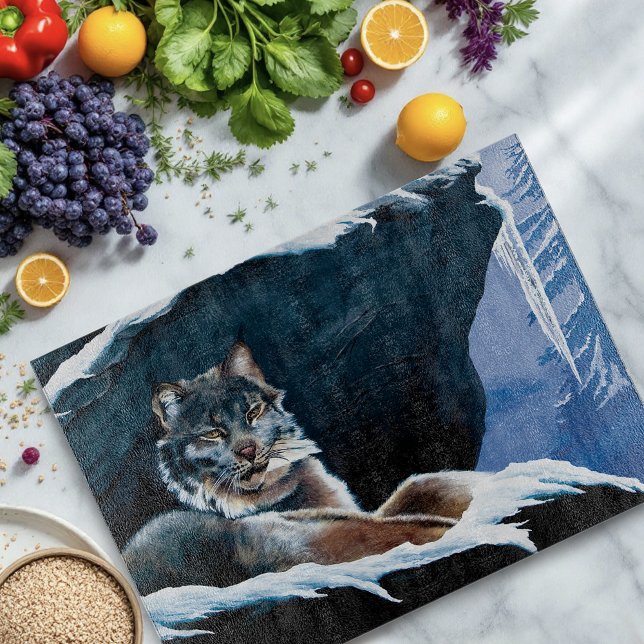 Winter Lynx Mountain  Cutting Board (Creator Uploaded)