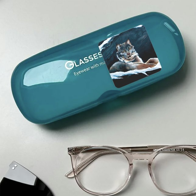 Winter Lynx Mountain  Square Sticker (Creator Uploaded)