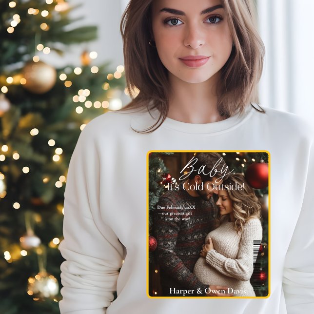 Winter Magazine Cover Pregnancy photo Sweatshirt (Christmas Magazine Cover Pregnancy photo Sweatshirt)