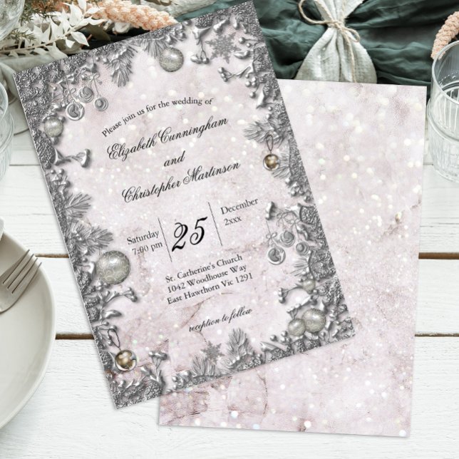Winter Magic Christmas Wedding Invitation (Creator Uploaded)