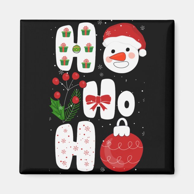 Winter Magic Design Retro Winter Christmas Vector  Magnet (Front)