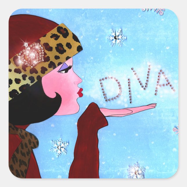 "Winter Magic" DIVA Square Sticker (Front)