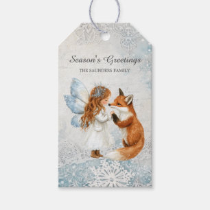 Winter Magic Fairy and Fox Gift Tag