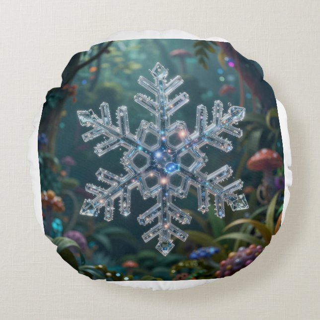 Winter magic found in the most unexpected places.  round cushion (Front)