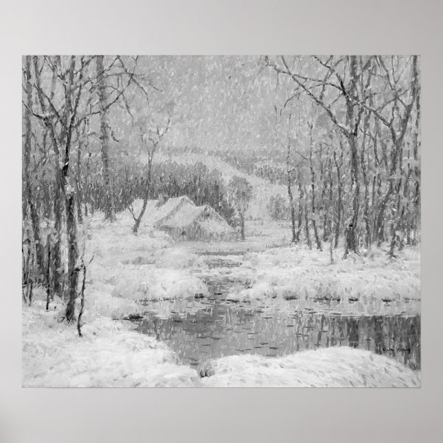 Winter Magic In B/W Poster (Front)