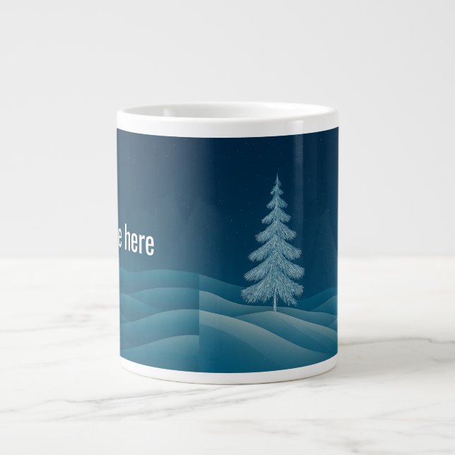 Winter Magic Mug – Personalised Snowy Tree Design (Front)