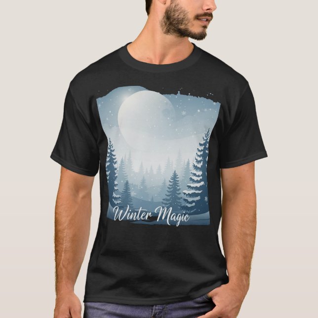 Winter Magic Shirt | Aesthetic Snow Scene Tee | Pe (Front)